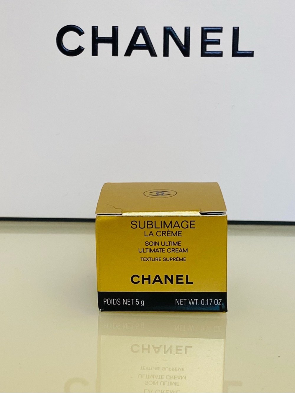 CHANEL Sublimage La Crème Gold and Black Mini jar